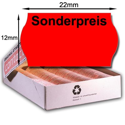 Etiketten Sonderpreis 22x12mm rote Sonderpreisetiketten 22x12