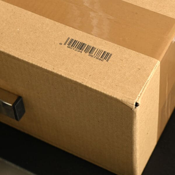 Abdruckbeispiel "Barcode auf Paket" des Thermal Inkjet Druckers